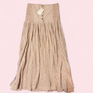 Free People Strapless Summer Dress With Red/Orange Stripes size small NWT